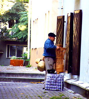 Baker Preparing to Go to Market