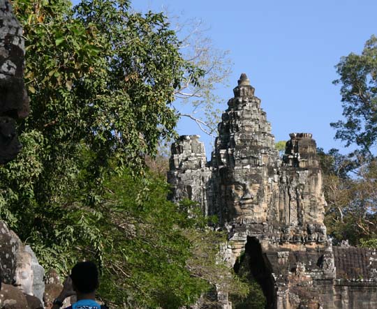Angkor Thom Gate with Stone Guards on Left